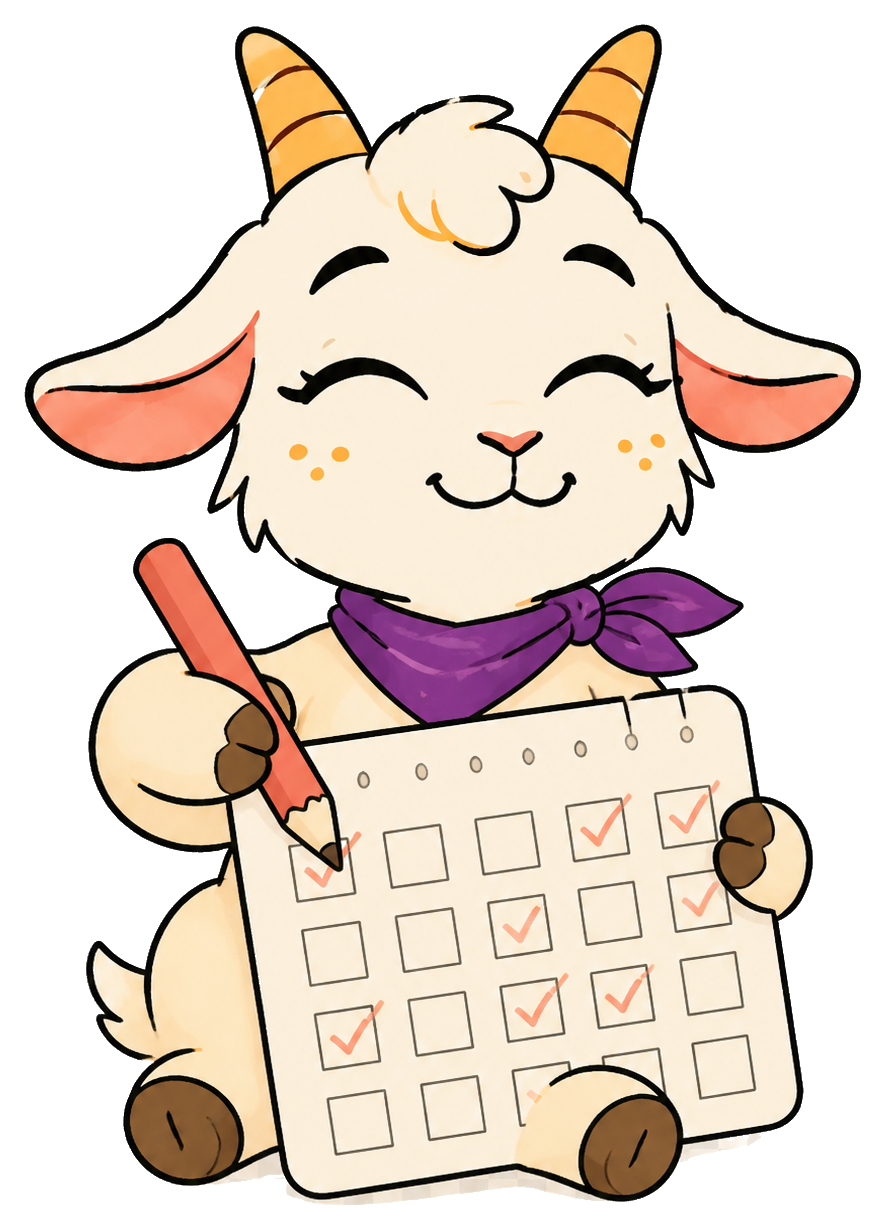 Gracie proudly presenting the printed 30-Day Streak Card with its checkboxes